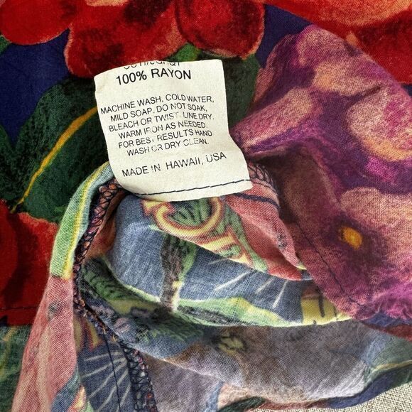 Jams World‎ Santa Monica Rayon Short Sleeve Butterfly Sleeve Blouse Hawaiian XS - Picture 6 of 11
